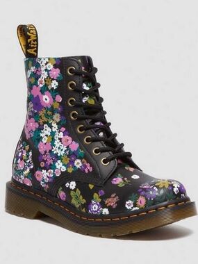 Dr. Martens 1460 Pascal Vintage Floral Leather Lace Up Boots Size 8